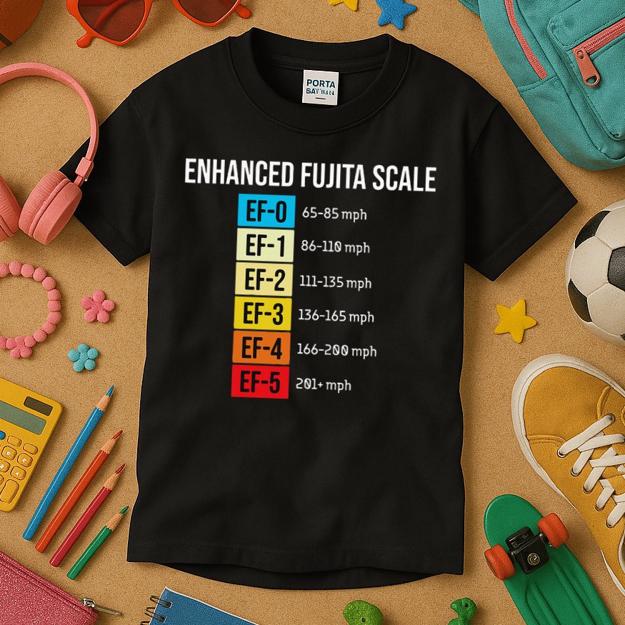 Enhanced Fujita Scale Meteorologist Meteorology Weather Kids T-Shirt