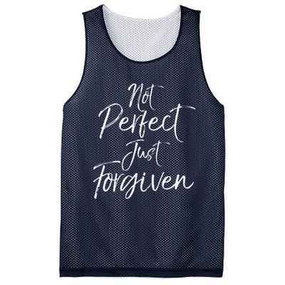 Evangelism Forgiveness Salvation Not Perfect Just Forgiven Mesh Reversible Basketball Jersey Tank