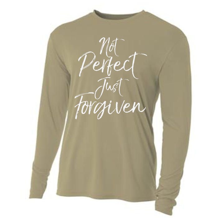 Evangelism Forgiveness Salvation Not Perfect Just Forgiven Cooling Performance Long Sleeve Crew