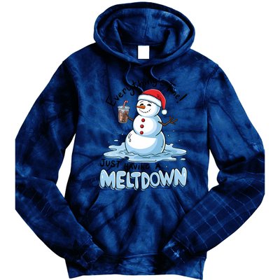 EverythingS Fine Snowman Meltdown Mental Health Christmas Tie Dye Hoodie