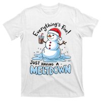 EverythingS Fine Snowman Meltdown Mental Health Christmas T-Shirt