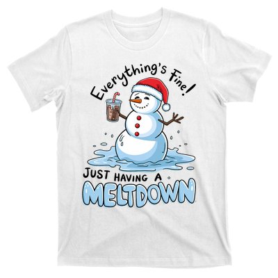 EverythingS Fine Snowman Meltdown Mental Health Christmas T-Shirt