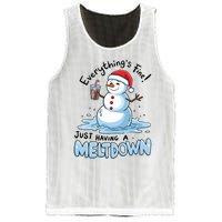 EverythingS Fine Snowman Meltdown Mental Health Christmas Mesh Reversible Basketball Jersey Tank