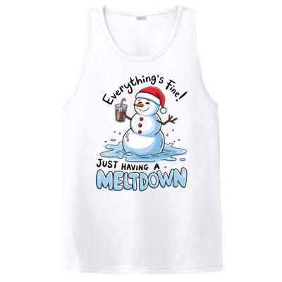 EverythingS Fine Snowman Meltdown Mental Health Christmas PosiCharge Competitor Tank