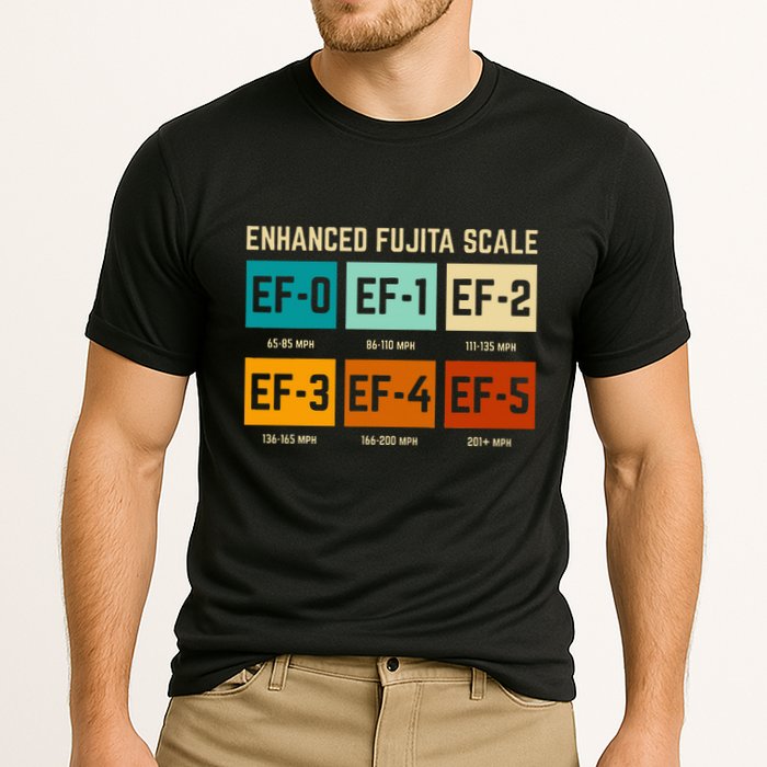 Enhanced Fujita Scale Tornado For Retro Storm Chaser Performance Shirt