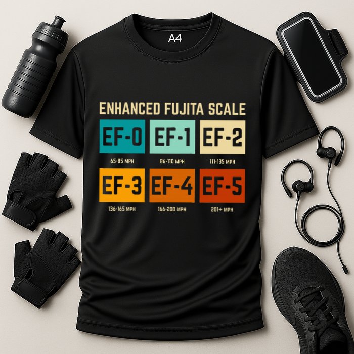 Enhanced Fujita Scale Tornado For Retro Storm Chaser Performance Shirt