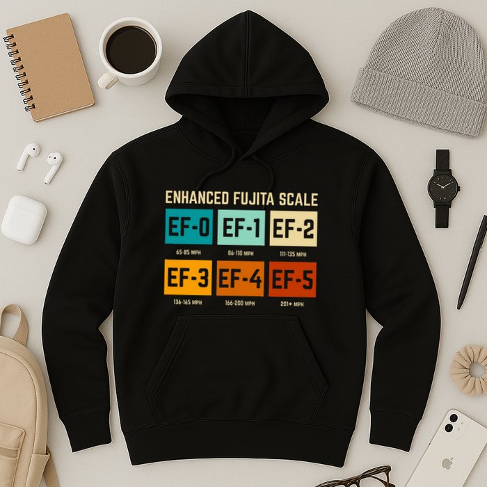 Enhanced Fujita Scale Tornado For Retro Storm Chaser Hoodie