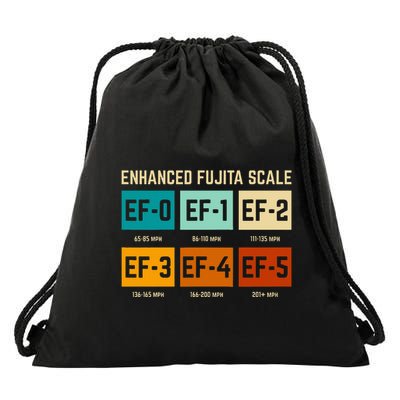 Enhanced Fujita Scale Tornado For Retro Storm Chaser Drawstring Bag