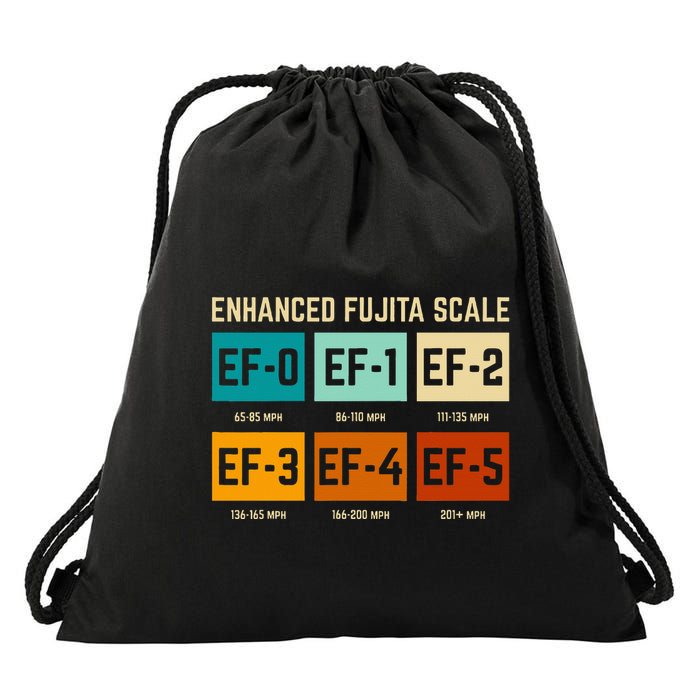 Enhanced Fujita Scale Tornado For Retro Storm Chaser Drawstring Bag
