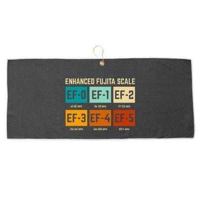 Enhanced Fujita Scale Tornado For Retro Storm Chaser Large Microfiber Waffle Golf Towel