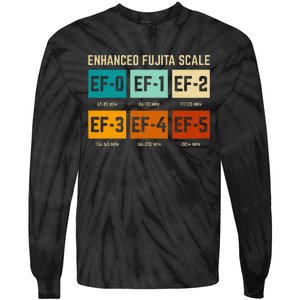 Enhanced Fujita Scale Tornado For Retro Storm Chaser Tie-Dye Long Sleeve Shirt