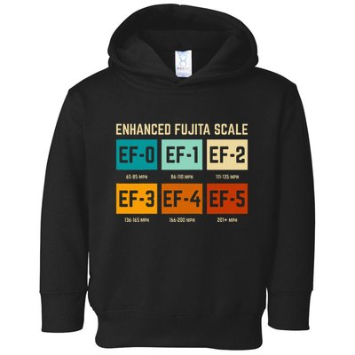 Enhanced Fujita Scale Tornado For Retro Storm Chaser Toddler Hoodie