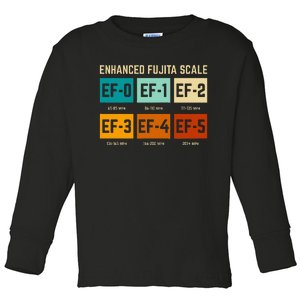 Enhanced Fujita Scale Tornado For Retro Storm Chaser Toddler Long Sleeve Shirt