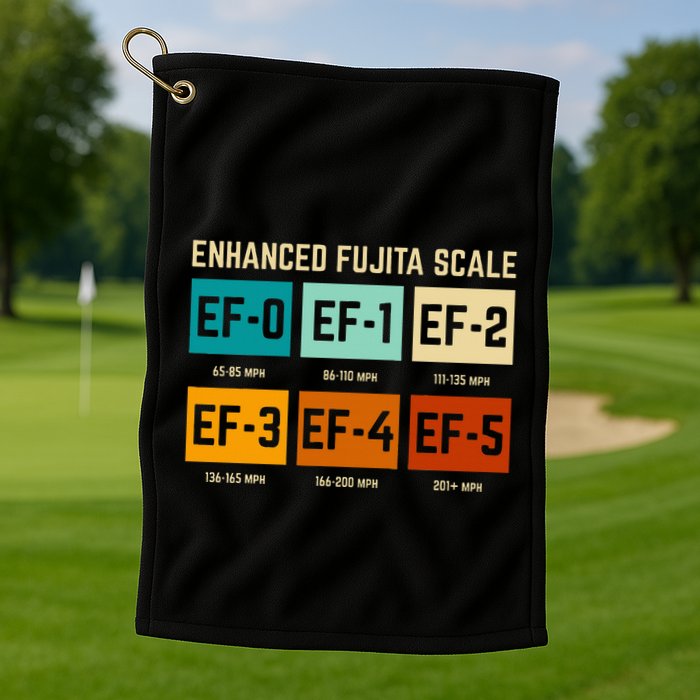 Enhanced Fujita Scale Tornado For Retro Storm Chaser Golf Towel
