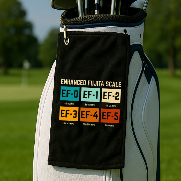 Enhanced Fujita Scale Tornado For Retro Storm Chaser Golf Towel
