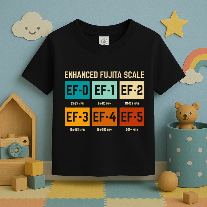 Enhanced Fujita Scale Tornado For Retro Storm Chaser Toddler T-Shirt