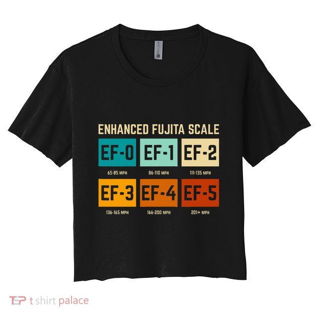 Enhanced Fujita Scale Tornado For Retro Storm Chaser Crop Top