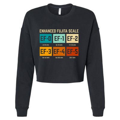 Enhanced Fujita Scale Tornado For Retro Storm Chaser Cropped Pullover Crew