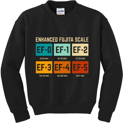 Enhanced Fujita Scale Tornado For Retro Storm Chaser Kids Sweatshirt