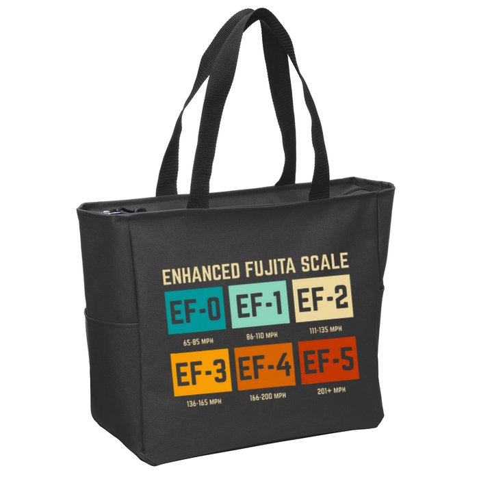 Enhanced Fujita Scale Tornado For Retro Storm Chaser Zip Tote Bag