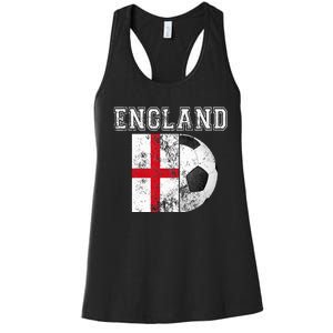 ENGLAND Flag  Soccer Futbol Football  Women's Racerback Tank