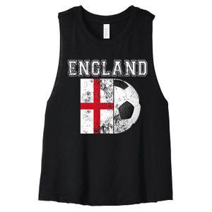 ENGLAND Flag  Soccer Futbol Football  Women's Racerback Cropped Tank