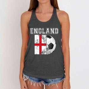 ENGLAND Flag  Soccer Futbol Football  Women's Knotted Racerback Tank