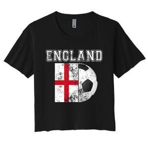 ENGLAND Flag  Soccer Futbol Football  Women's Crop Top Tee