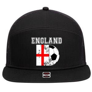 England Flag Soccer Futbol Football 7 Panel Mesh Trucker Snapback Hat