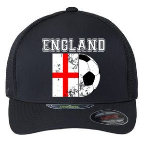 England Flag Soccer Futbol Football Flexfit Unipanel Trucker Cap