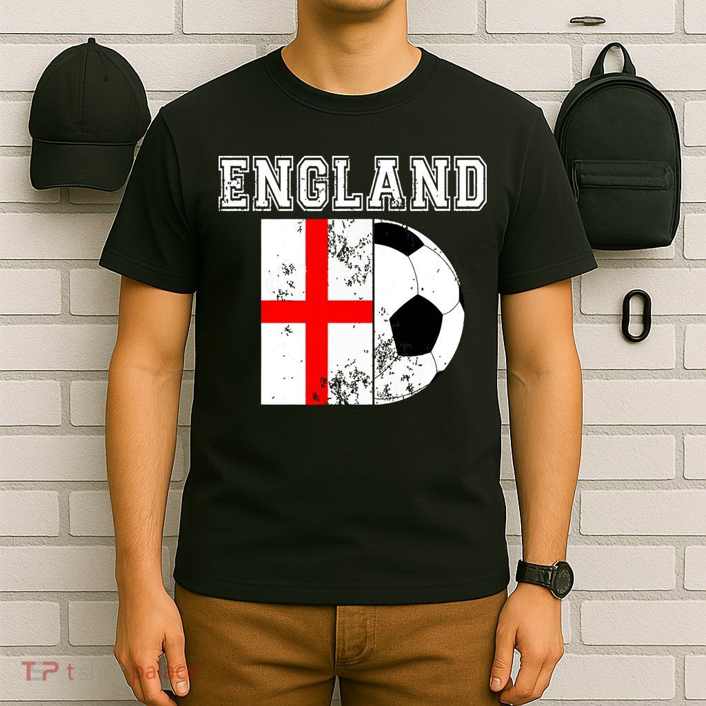 England Flag Soccer Futbol Football T-Shirt