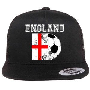 England Flag Soccer Futbol Football Flat Bill Trucker Hat