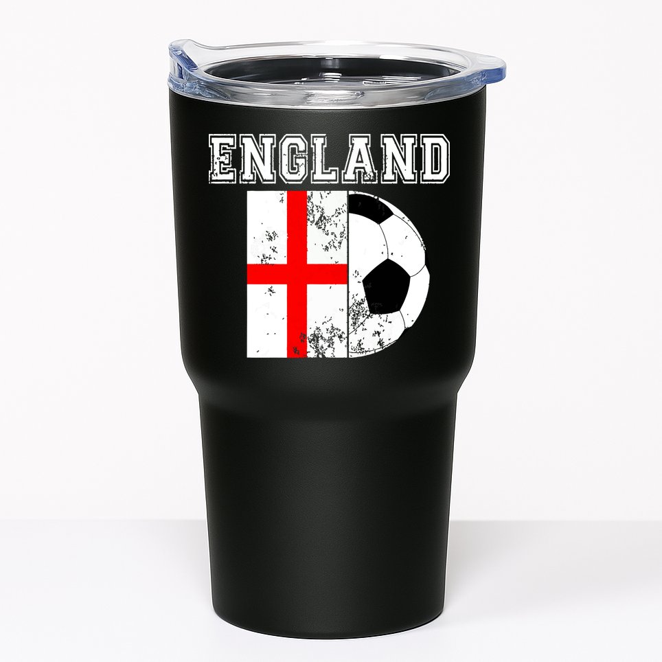 England Flag Soccer Futbol Football Tumbler