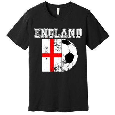 England Flag Soccer Futbol Football Premium T-Shirt
