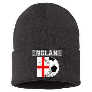 England Flag Soccer Futbol Football Sustainable Knit Beanie