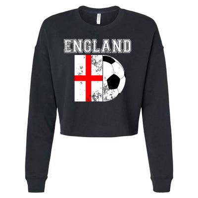 England Flag Soccer Futbol Football Cropped Pullover Crew