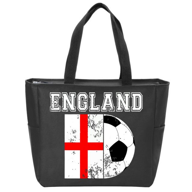 England Flag Soccer Futbol Football Zip Tote Bag