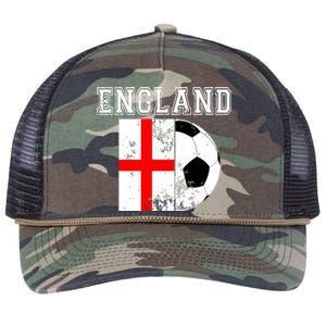 England Flag Soccer Futbol Football Retro Rope Trucker Hat Cap