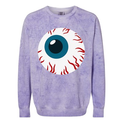 Eyeball Funny Spooky Scary Halloween Birthday Gift Women Colorblast Crewneck Sweatshirt