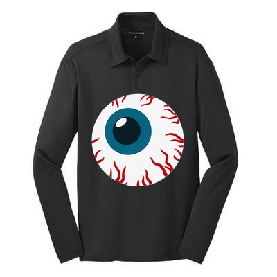 Eyeball Funny Spooky Scary Halloween Birthday Gift Women Silk Touch Performance Long Sleeve Polo