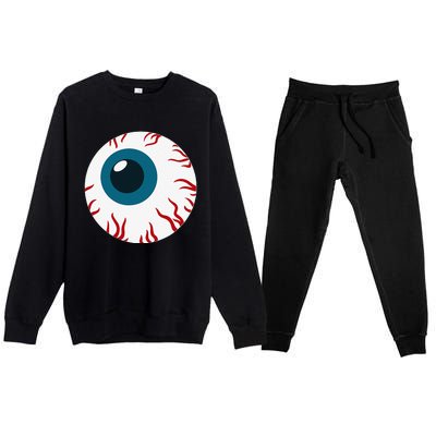 Eyeball Funny Spooky Scary Halloween Birthday Gift Women Premium Crewneck Sweatsuit Set