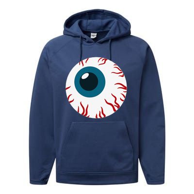 Eyeball Funny Spooky Scary Halloween Birthday Gift Women Performance Fleece Hoodie