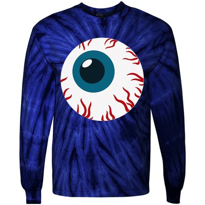 Eyeball Funny Spooky Scary Halloween Birthday Gift Women Tie-Dye Long Sleeve Shirt