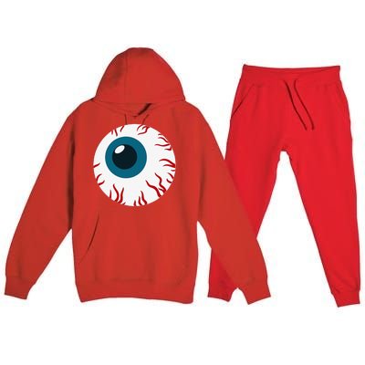 Eyeball Funny Spooky Scary Halloween Birthday Gift Women Premium Hooded Sweatsuit Set