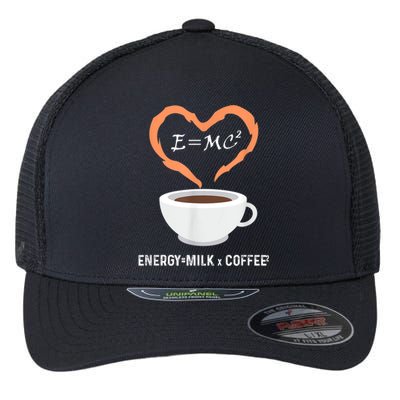 E=MC2 Funny Science Coffee Energy Milk Coffee Science Flexfit Unipanel Trucker Cap