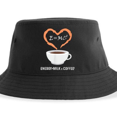 E=MC2 Funny Science Coffee Energy Milk Coffee Science Sustainable Bucket Hat