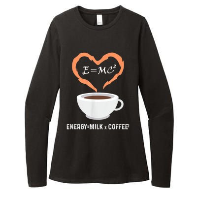 E=MC2 Funny Science Coffee Energy Milk Coffee Science Womens CVC Long Sleeve Shirt