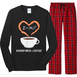 E=MC2 Funny Science Coffee Energy Milk Coffee Science Long Sleeve Pajama Set