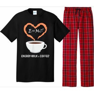 E=MC2 Funny Science Coffee Energy Milk Coffee Science Pajama Set