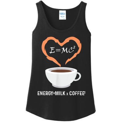 E=MC2 Funny Science Coffee Energy Milk Coffee Science Ladies Essential Tank